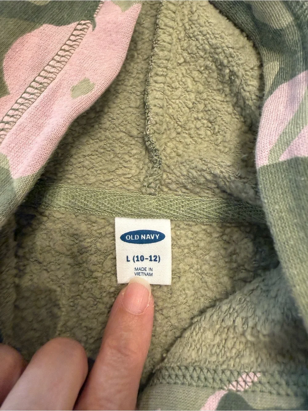 Old Navy Green & Pink Camo Zip Hoodie for Kids